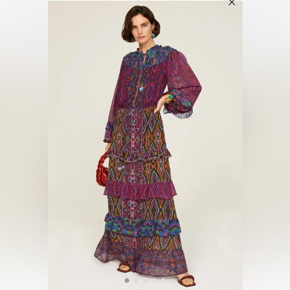 Farm Rio Mixed Tapestry Scarf Dress